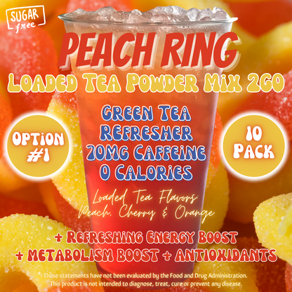 Peach Ring: Loaded Tea Powder Mix 2GO Packets