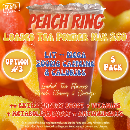 Peach Ring: Loaded Tea Powder Mix 2GO Packets