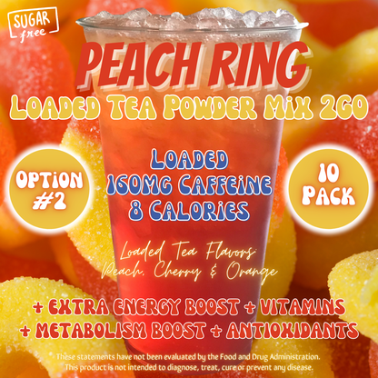 Peach Ring: Loaded Tea Powder Mix 2GO Packets