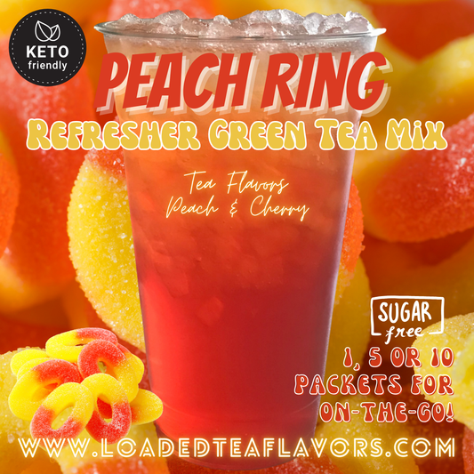 Peach Ring: Refresher Green Tea Keto Beverage Powder 2GO Packets