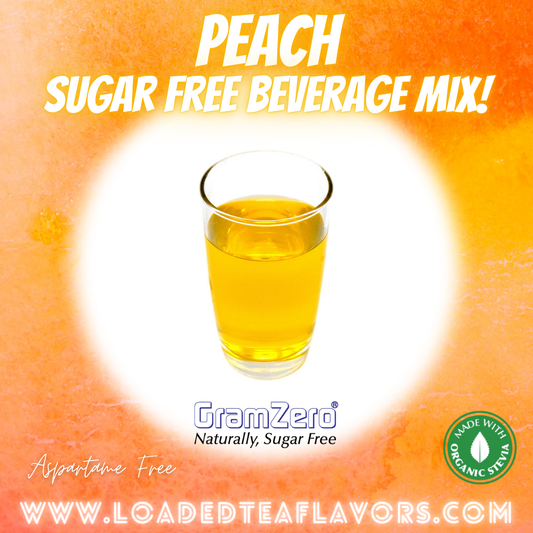 Peach Sugar Free Beverage Mix Loaded Tea Flavoring Aspartame Free Drink GramZero