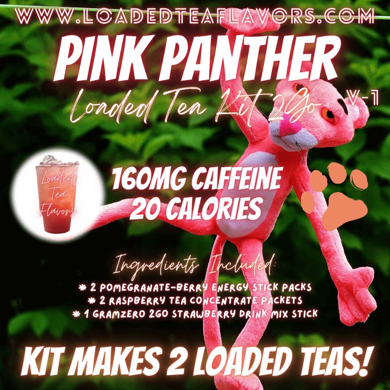 Pink Panther Ingredients to Make Loaded Teas at Home DIY Loaded Tea Kit