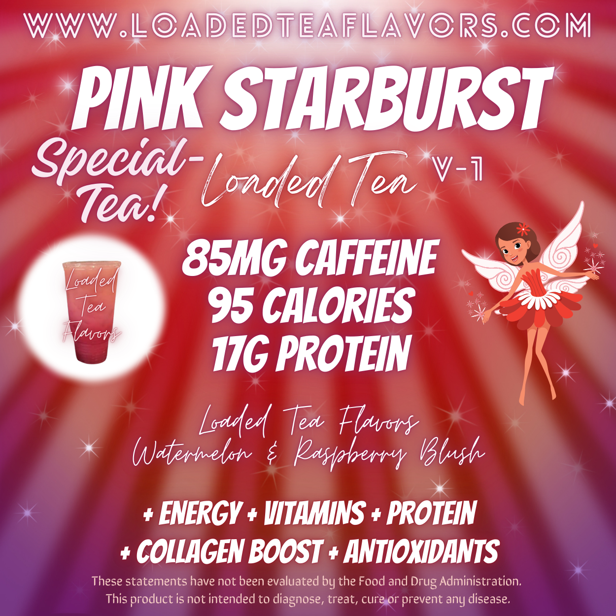 Pink Starburst Herbalife Loaded Tea Recipe to Make DIY Loaded Teas at Home Vitamin Lit Mega Tea Energy Drink