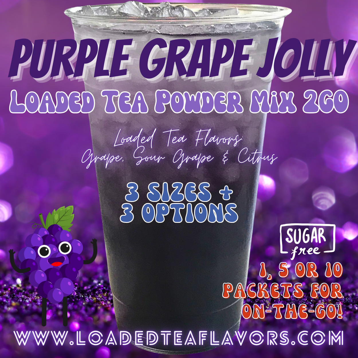 Purple Grape Jolly: Loaded Tea Powder Mix 2GO Packets