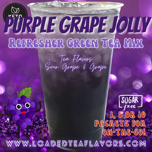 Purple Grape Jolly: Refresher Green Tea Keto Beverage Powder 2GO Packets