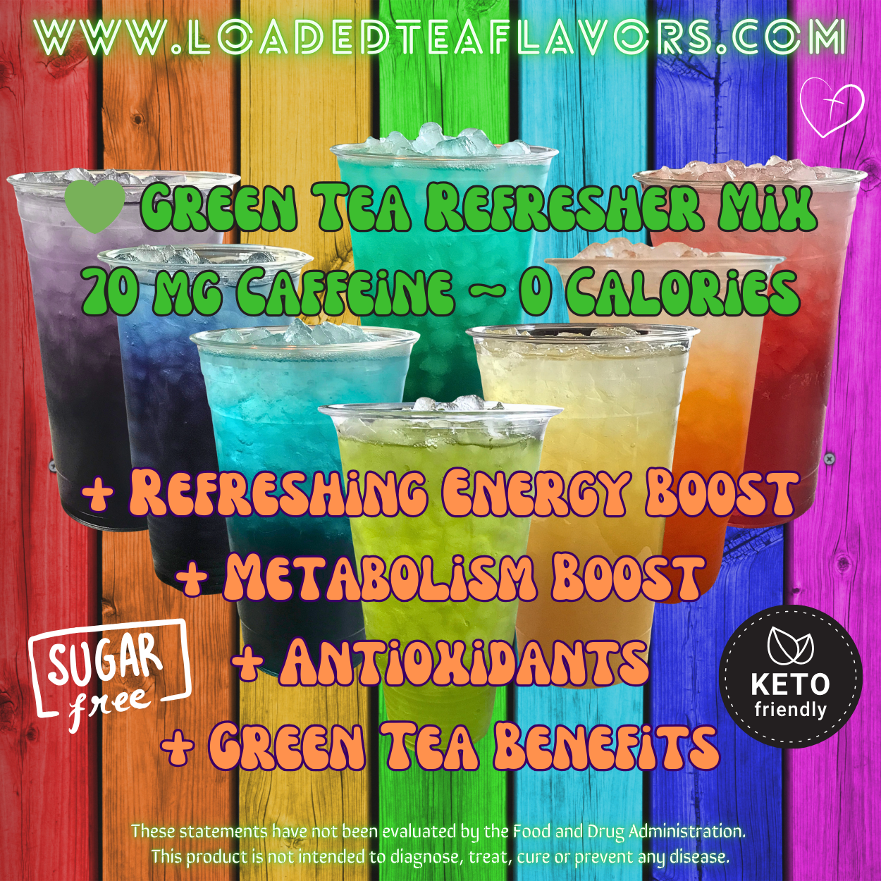 Pineapple Passion Fruit Lemonade: Refresher Green Tea Keto Beverage Powder 2GO Packets