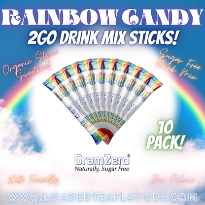 Rainbow Candy Sugar Free Healthy Flavored Water Packets Without Aspartame Gramzero Stevia Drink Mix 2GO Sticks