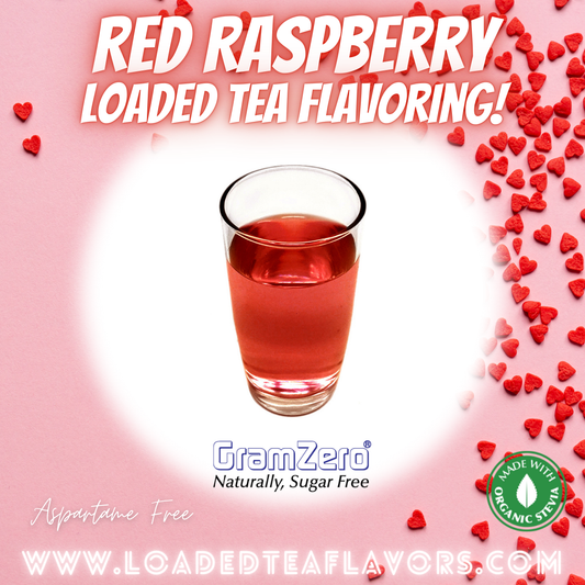 Red Raspberry Sugar Free Beverage Mix Loaded Tea Flavoring Aspartame Free Drink GramZero