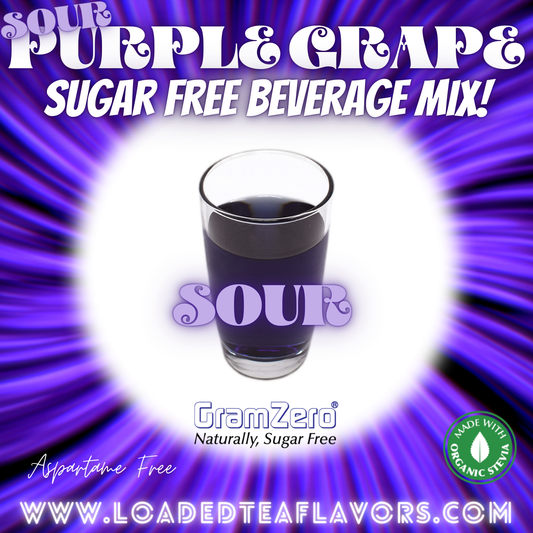 Sour Purple Grape Sugar Free Beverage Mix Loaded Tea Flavoring Aspartame Free Drink GramZero