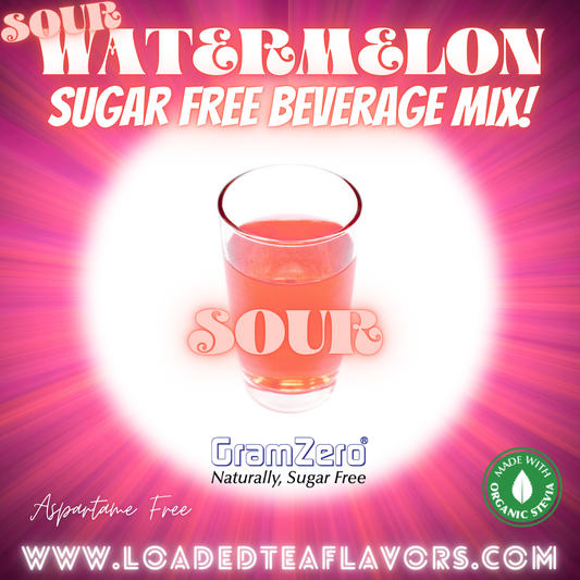 Sour Watermelon Sugar Free Beverage Mix Loaded Tea Flavoring Aspartame Free Drink GramZero