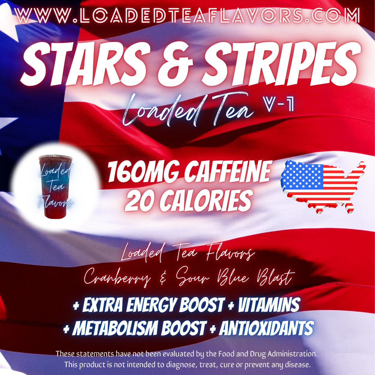 Stars and Stripes Herbalife Loaded Tea Recipe to Make DIY Loaded Teas at Home Vitamin Lit Mega Tea Energy Drink