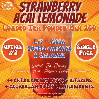 Strawberry Acai Lemonade: Loaded Tea Powder Mix 2GO Packets