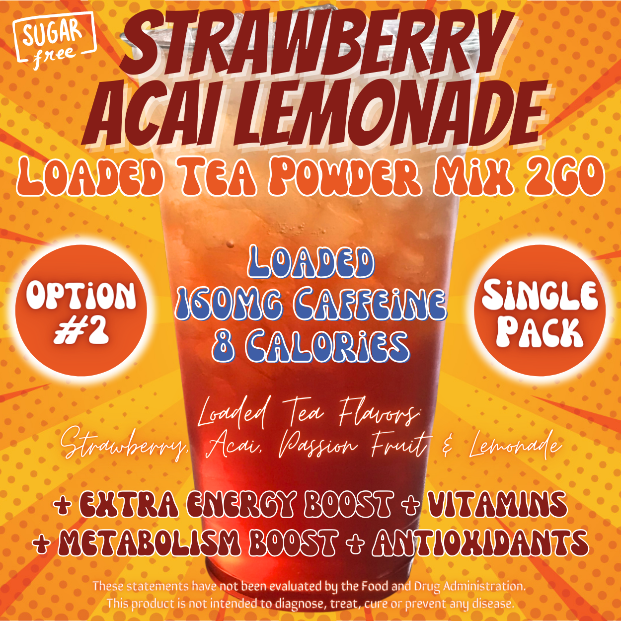 Strawberry Acai Lemonade: Loaded Tea Powder Mix 2GO Packets