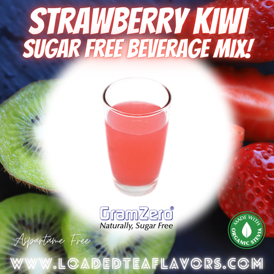 Strawberry Kiwi Sugar Free Beverage Mix Loaded Tea Flavoring Aspartame Free Drink GramZero