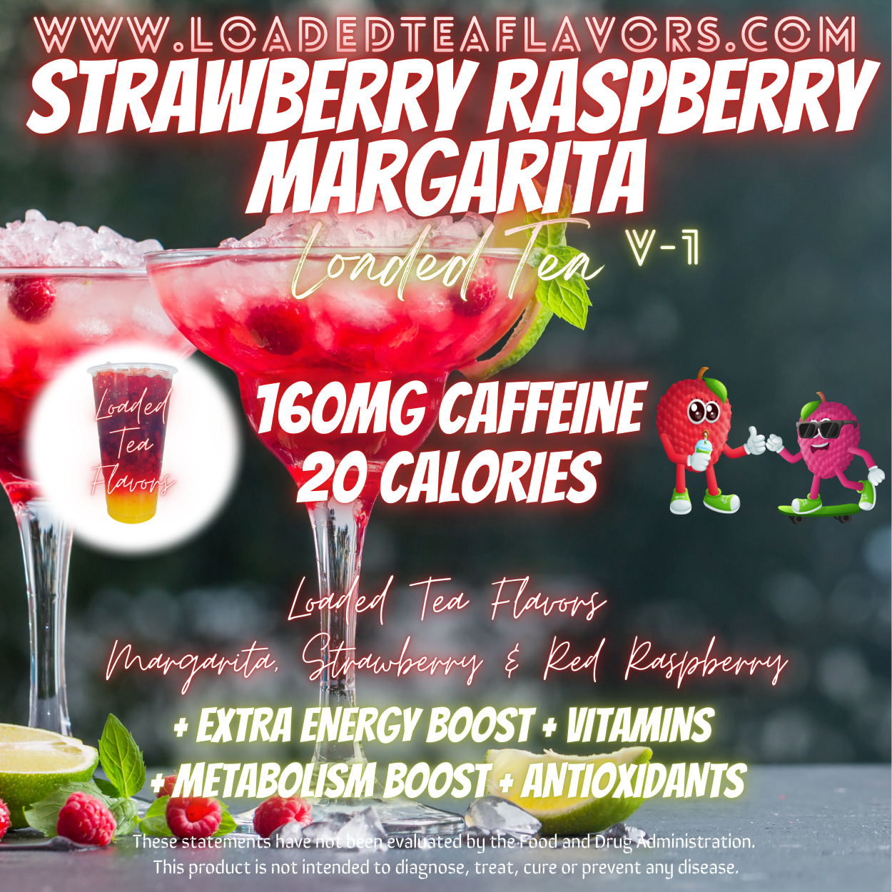 Strawberry Raspberry Margarita Herbalife Loaded Tea Recipe to Make DIY Loaded Teas at Home Vitamin Lit Mega Tea Energy Drink