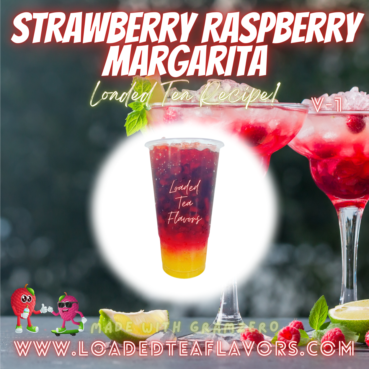 Strawberry Raspberry Margarita Herbalife Loaded Tea Recipes for Making Loaded Teas at Home Energy Tea DIY