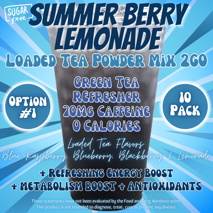 Summer Berry Lemonade: Loaded Tea Powder Mix 2GO Packets