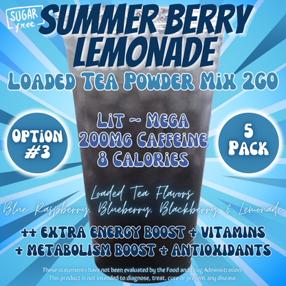 Summer Berry Lemonade: Loaded Tea Powder Mix 2GO Packets