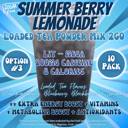 Summer Berry Lemonade: Loaded Tea Powder Mix 2GO Packets