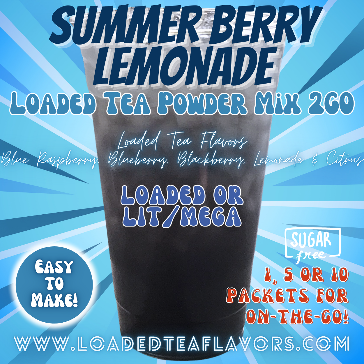 Summer Berry Lemonade: Loaded Tea Mix 2GO Packets