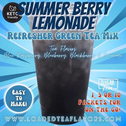 Summer Berry Lemonade: Refresher Green Tea Keto Beverage Powder 2GO Packets