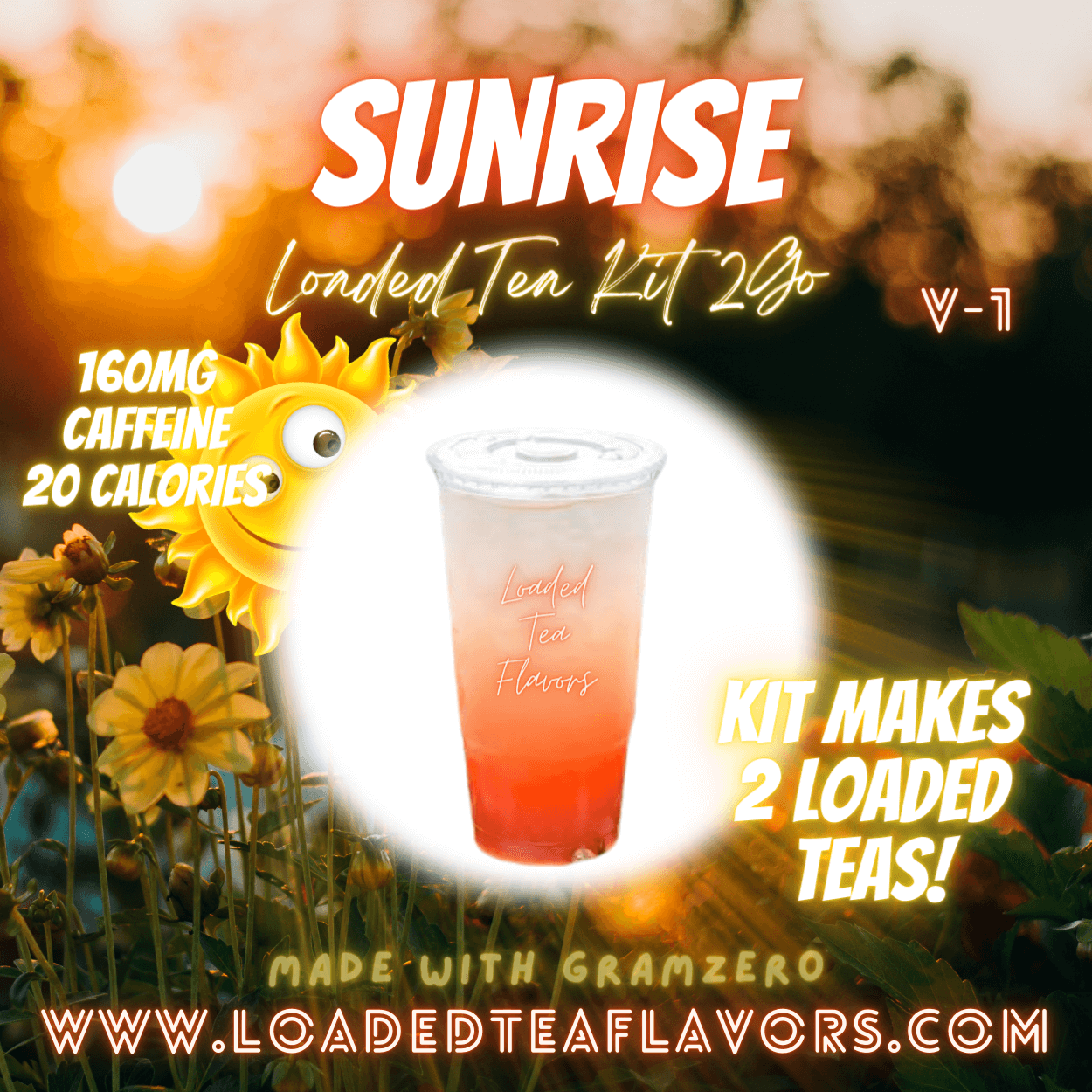 Sunrise Flavored 🌅 Loaded Tea Kit 2GO ~ Makes 2-32oz Teas – Loaded Tea ...