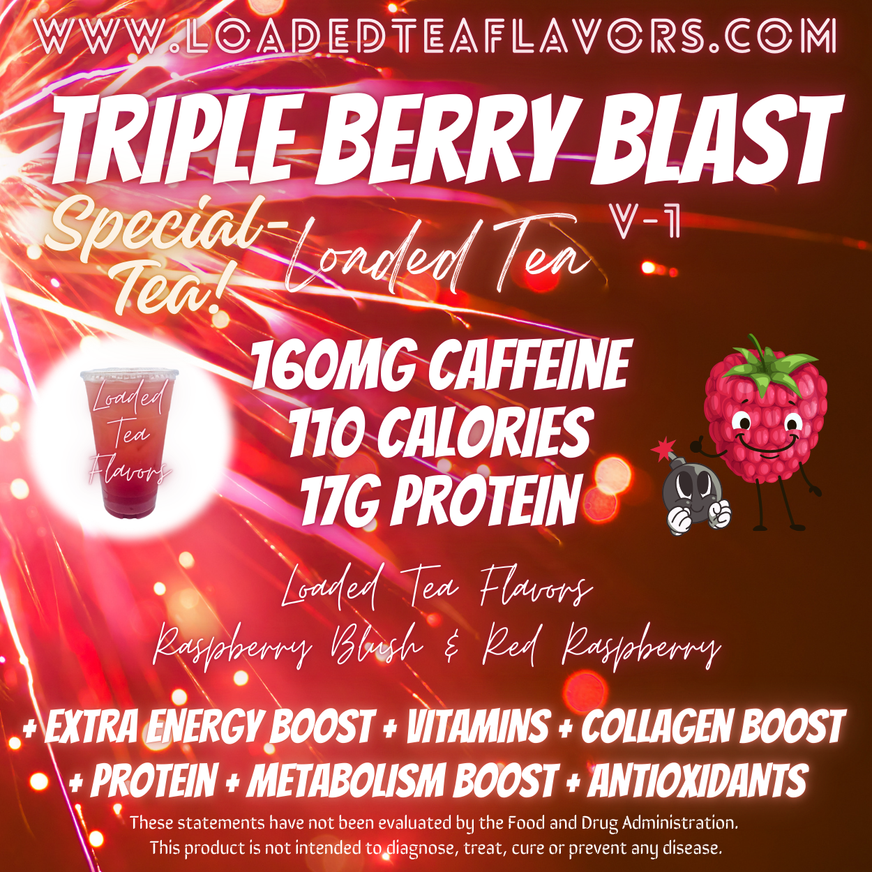 Triple Berry Blast Herbalife Loaded Tea Recipe to Make DIY Loaded Teas at Home Vitamin Lit Mega Tea Energy Drink