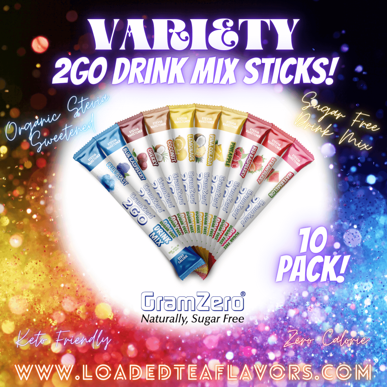 Variety Stevia Water Flavor Packets Without Artificial Sweeteners Sugar Free Drink Mix Sticks for Loaded Tea Kits