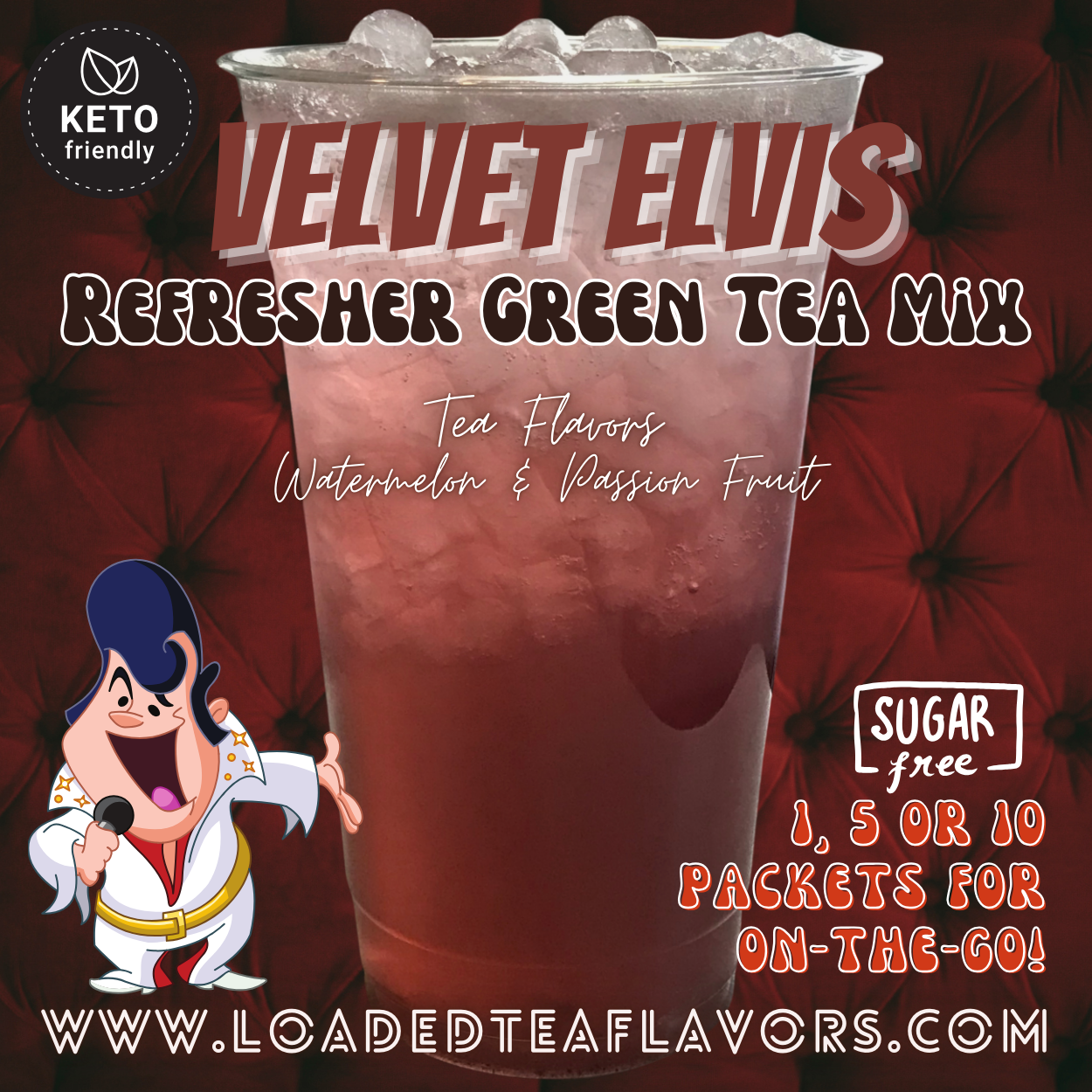 Velvet Elvis: Refresher Green Tea Keto Beverage Powder 2GO Packets