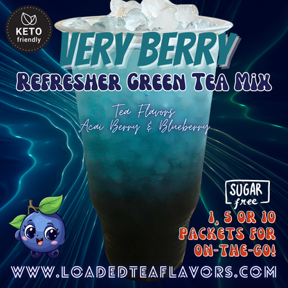 Very Berry: Refresher Green Tea Keto Beverage Powder 2GO Packets