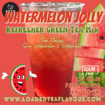 Watermelon Jolly: Refresher Green Tea Keto Beverage Powder 2GO Packets