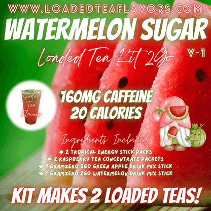 Watermelon Sugar Flavored 🍉 Loaded Tea Kit 2GO ~ Makes 2-32oz Teas