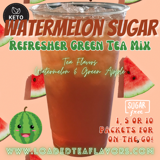 Watermelon Sugar: Refresher Green Tea Keto Beverage Powder 2GO Packets