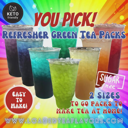 Variety Pack YOU PICK: Refresher Green Tea Keto Beverage Powder 2GO Packets