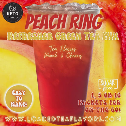 Peach Ring: Refresher Green Tea Keto Beverage Powder 2GO Packets