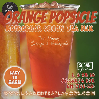 Orange Popsicle: Refresher Green Tea Keto Beverage Powder 2GO Packets