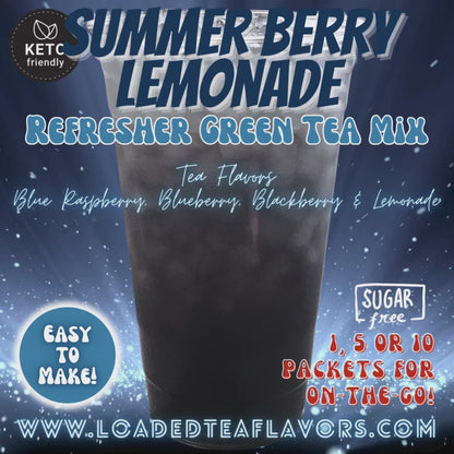 Summer Berry Lemonade: Refresher Green Tea Keto Beverage Powder 2GO Packets