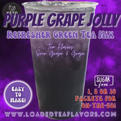 Purple Grape Jolly: Refresher Green Tea Keto Beverage Powder 2GO Packets