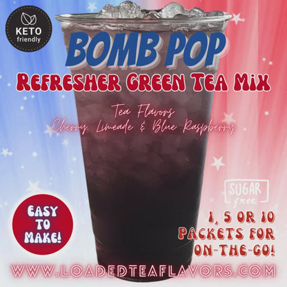 Bomb Pop: Refresher Green Tea Keto Beverage Powder 2GO Packets