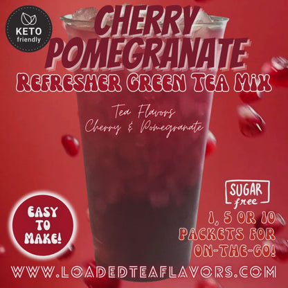 Cherry Pomegranate: Refresher Green Tea Keto Beverage Powder 2GO Packets