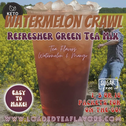 Watermelon Crawl: Refresher Green Tea Keto Beverage Powder 2GO Packets