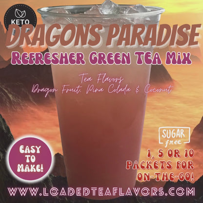 Dragons Paradise: Refresher Green Tea Keto Beverage Powder 2GO Packets