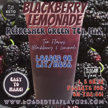 Blackberry Lemonade: Refresher Green Tea Keto Beverage Powder 2GO Packets