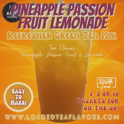 Pineapple Passion Fruit Lemonade: Refresher Green Tea Keto Beverage Powder 2GO Packets