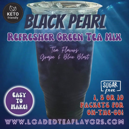 Black Pearl: Refresher Green Tea Keto Beverage Powder 2GO Packets