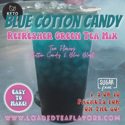 Blue Cotton Candy: Refresher Green Tea Keto Beverage Powder 2GO Packets