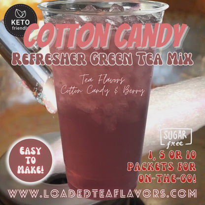 Cotton Candy: Refresher Green Tea Keto Beverage Powder 2GO Packets