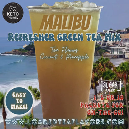 Malibu: Refresher Green Tea Keto Beverage Powder 2GO Packets