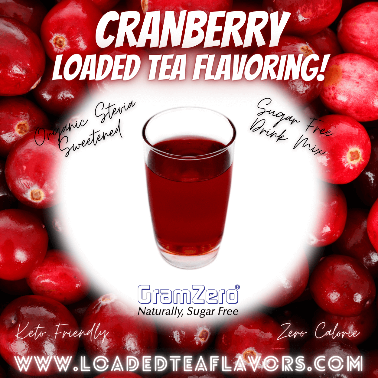 CRANBERRY Sugar Free Beverage Mix ❣️ Aspartame Free Drink Mixes To Flavor Loaded Teas 🥤 Water Flavoring Powder 💧